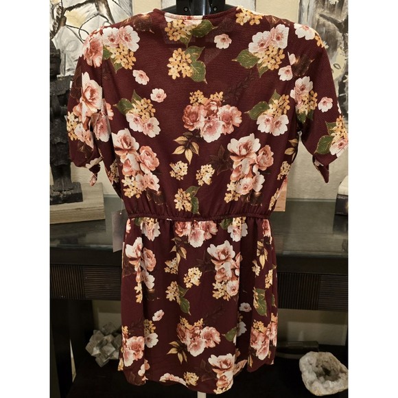 NWT  Very Pretty J for Justify Red Floral Dress‎ MEDIUM - Picture 4 of 7